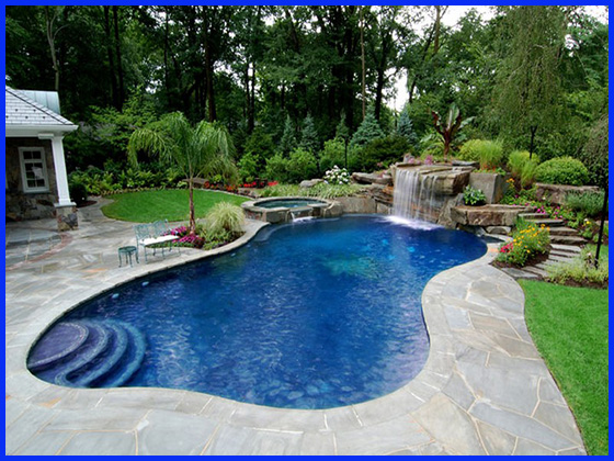 Thiết kế biệt thự hiện đại có bể bơi với nhiều kiểu dáng khác nhau mang lại tính đa dạng trong thiết kế